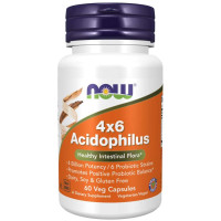 NOW - ПРОБИОТИК Acidophilus 4x6 - 60 Капсули